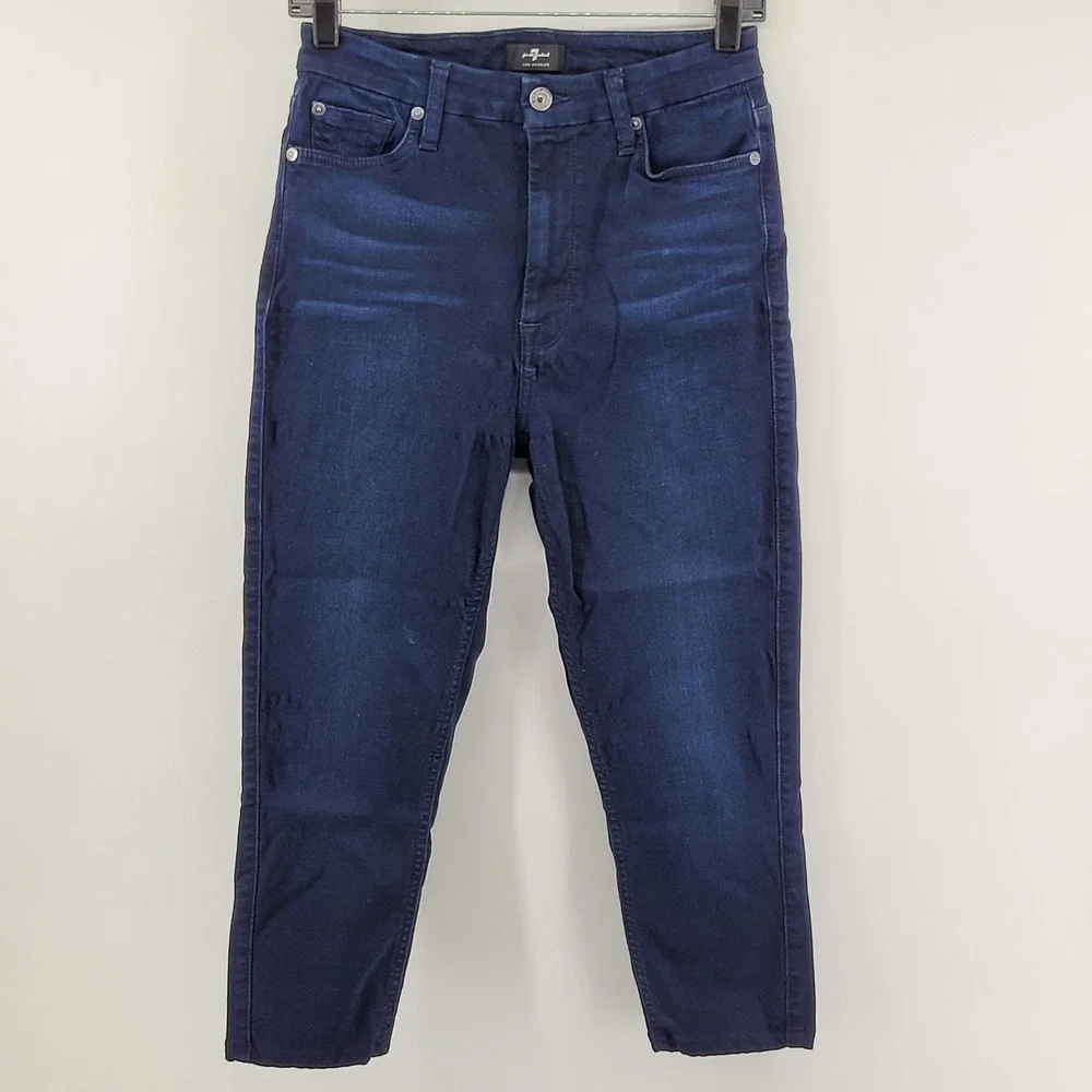 7‎ For All Mankind Aubrey Jeans 27 Blue High Rise Skinny Ankle Womens